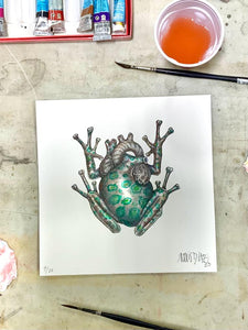 Latente "Coquí Corazón" | Hand Painted Watercolor
